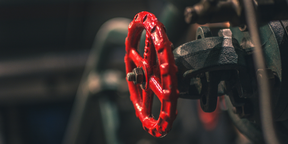 Close up of a red valve